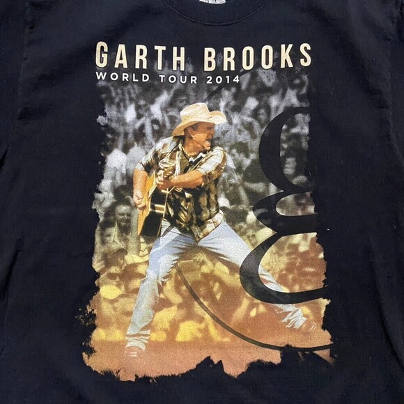 Hanes Garth Brooks World Tour 2014 Country Music Black T-Shirt Men's Size Large - Picture 2 of 8